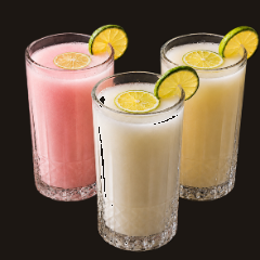 Vaso de Calpis japonés, bebida láctea refrescante
